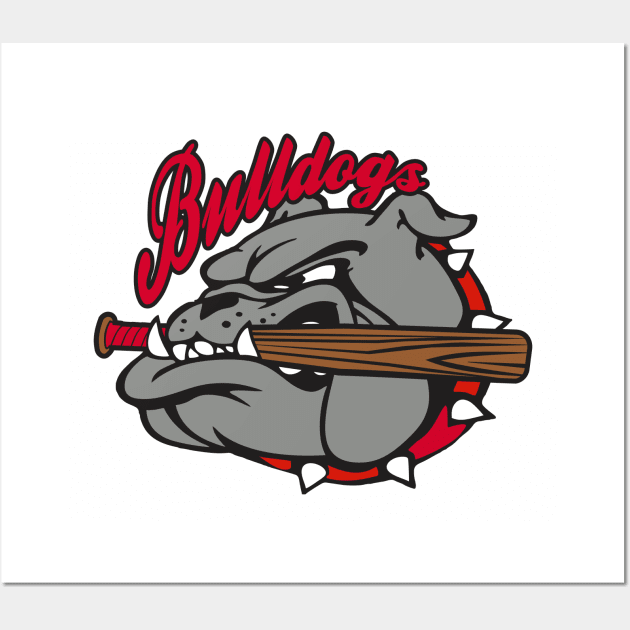 Bulldogs Baseball Logo Wall Art by DavesTees